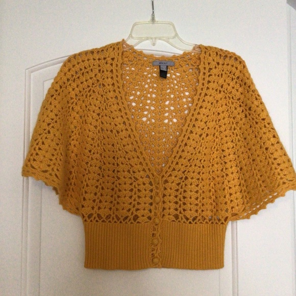 Mango Tops - SOLD Mango Yellow Mustard Crocheted Vest Size Small